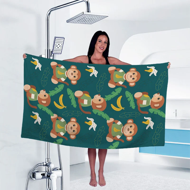 Badetuch mit künstlerischem Gorilla-Print Skanto