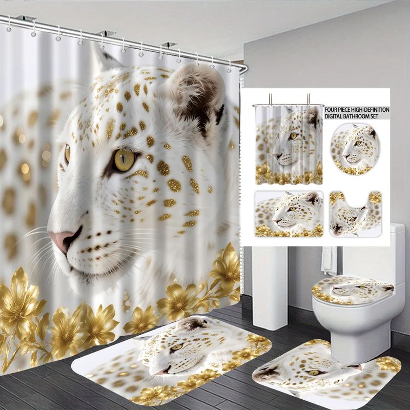 Badezimmer-Deko-Set mit künstlerischem Blumenmotiv Skanto