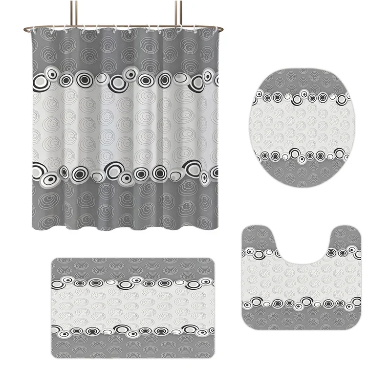 Abstraktes Design Vierteiliges Digitales Badezimmer-Set Skanto