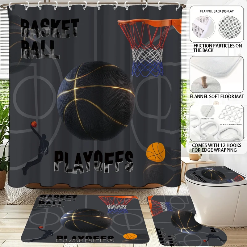 High-Definition Badezimmer-Deko-Set Skanto mit Basketball-Thema