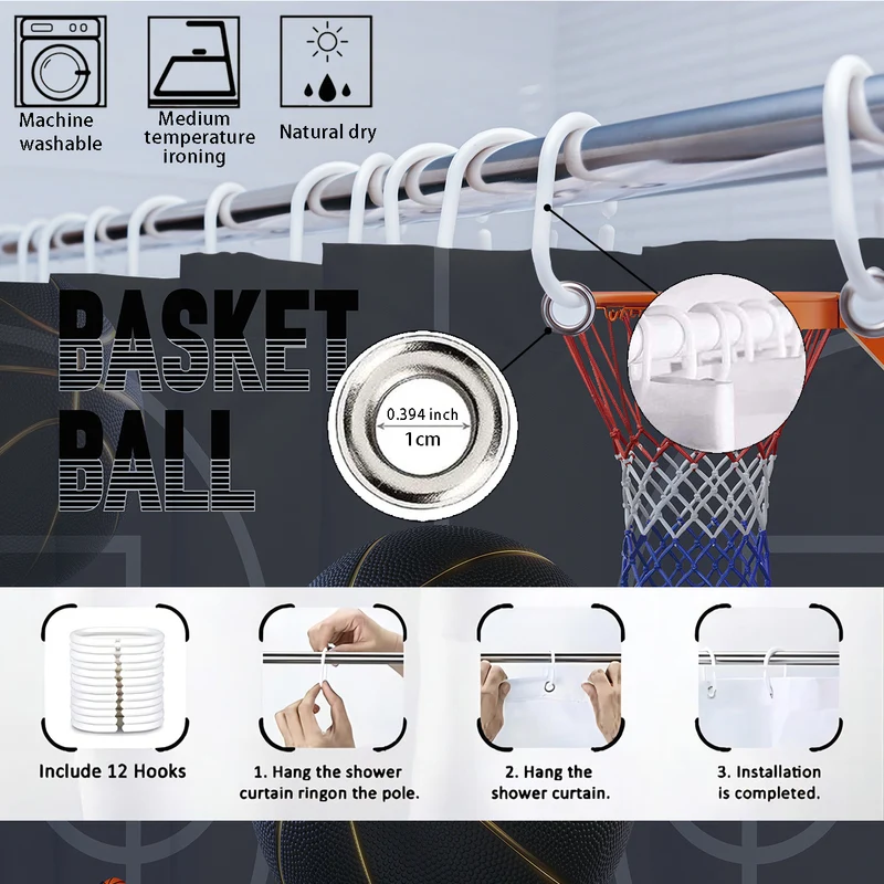 High-Definition Badezimmer-Deko-Set Skanto mit Basketball-Thema
