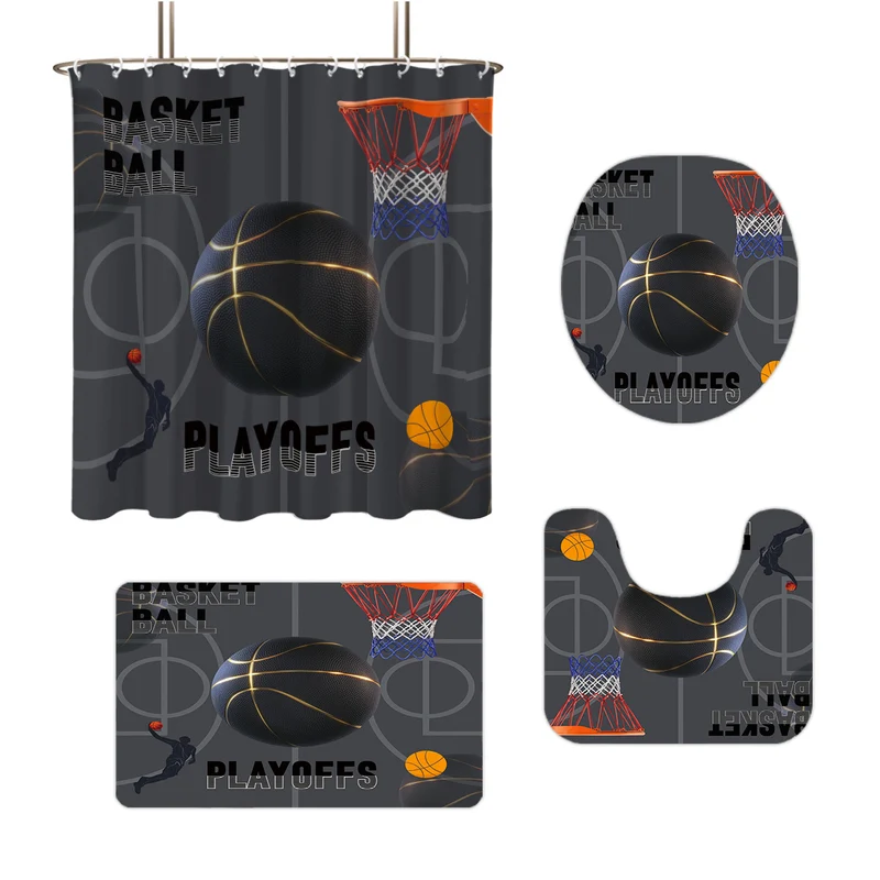 High-Definition Badezimmer-Deko-Set Skanto mit Basketball-Thema