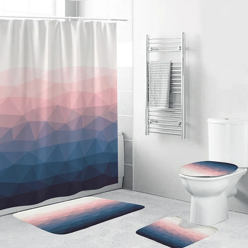 Badezimmer-Accessoire-Set mit geometrischem Muster Skanto