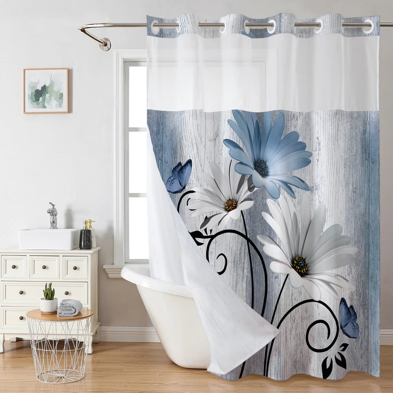Duschvorhang Skanto mit Blumenmuster