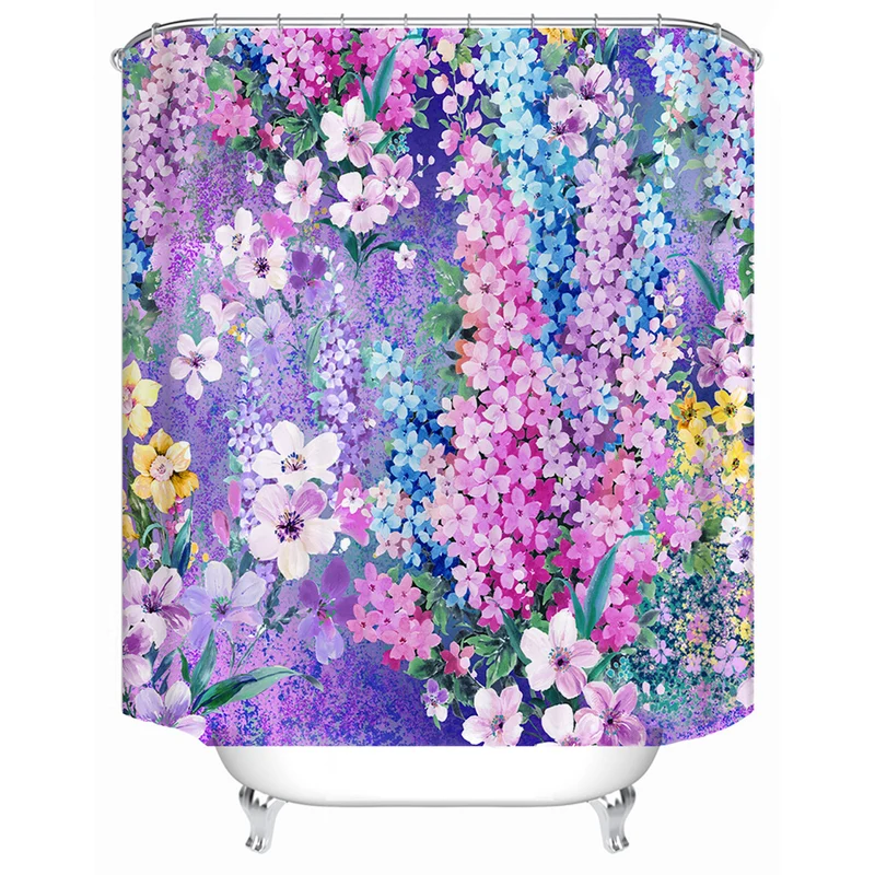 Duschvorhang mit Blumenmotiv-Inspiration Skanto