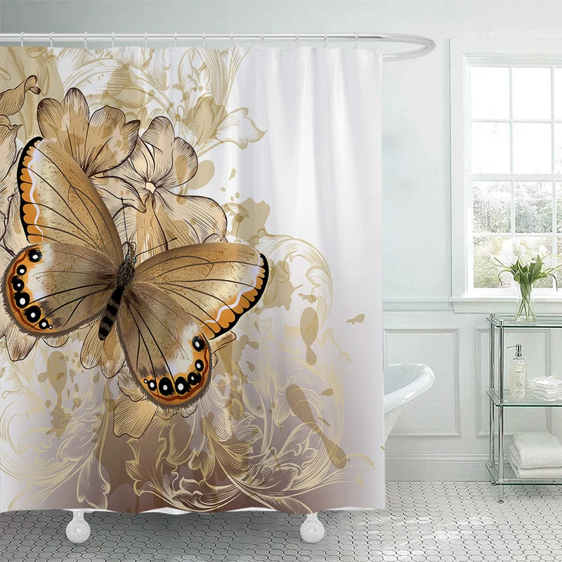 Duschvorhang mit inspirierendem Blumenmuster Skanto