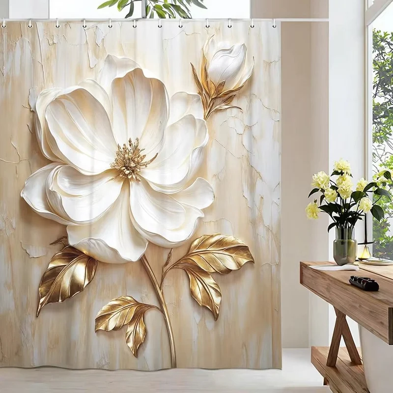 Duschvorhang Skanto mit Blumenprägung