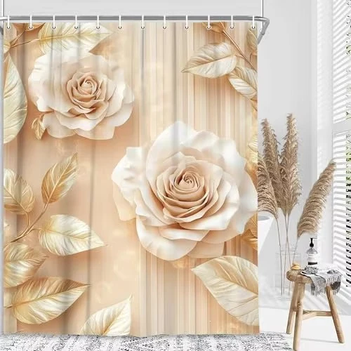 Duschvorhang Skanto mit Blumenprägung