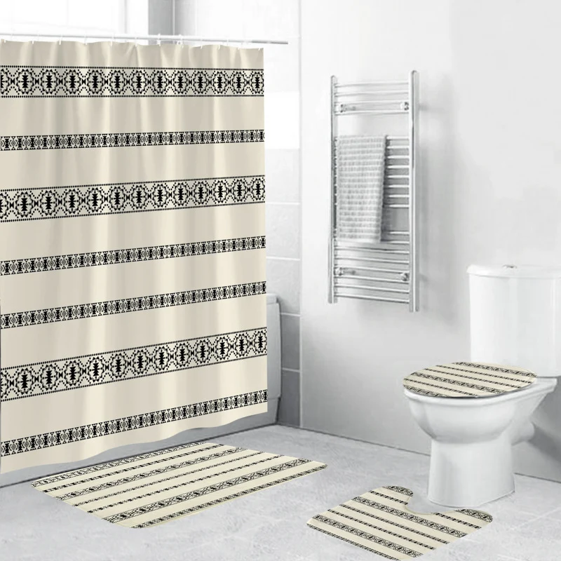 Badezimmer-Set mit Chevron-Muster Skanto