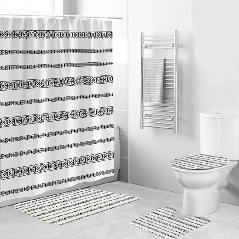 Badezimmer-Set mit Chevron-Muster Skanto