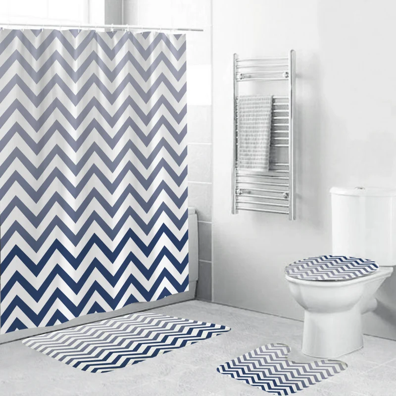 Badezimmer-Set mit Chevron-Muster Skanto