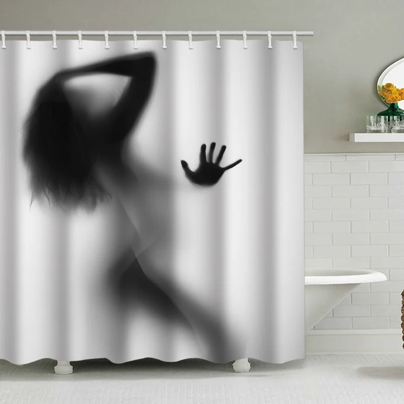 Duschvorhang mit künstlerischer Silhouette Skanto
