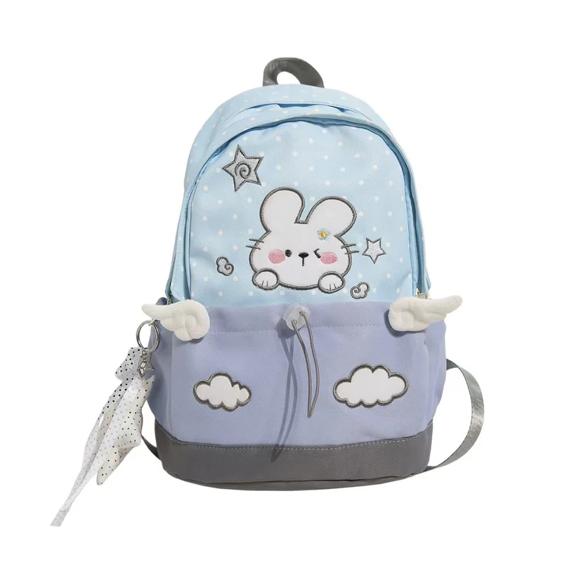 Verspielter Schulrucksack mit Hasenmotiv Skanto