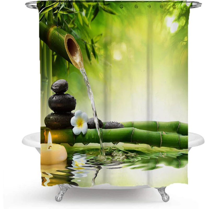 Duschvorhang mit ruhiger Zen-Natur Skanto