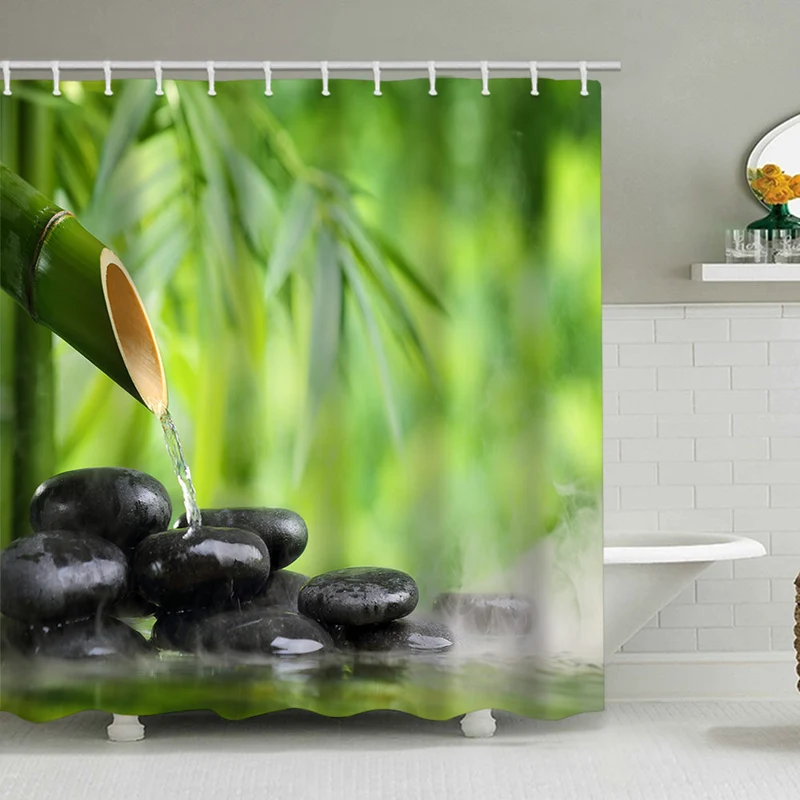 Duschvorhang mit ruhiger Zen-Natur Skanto