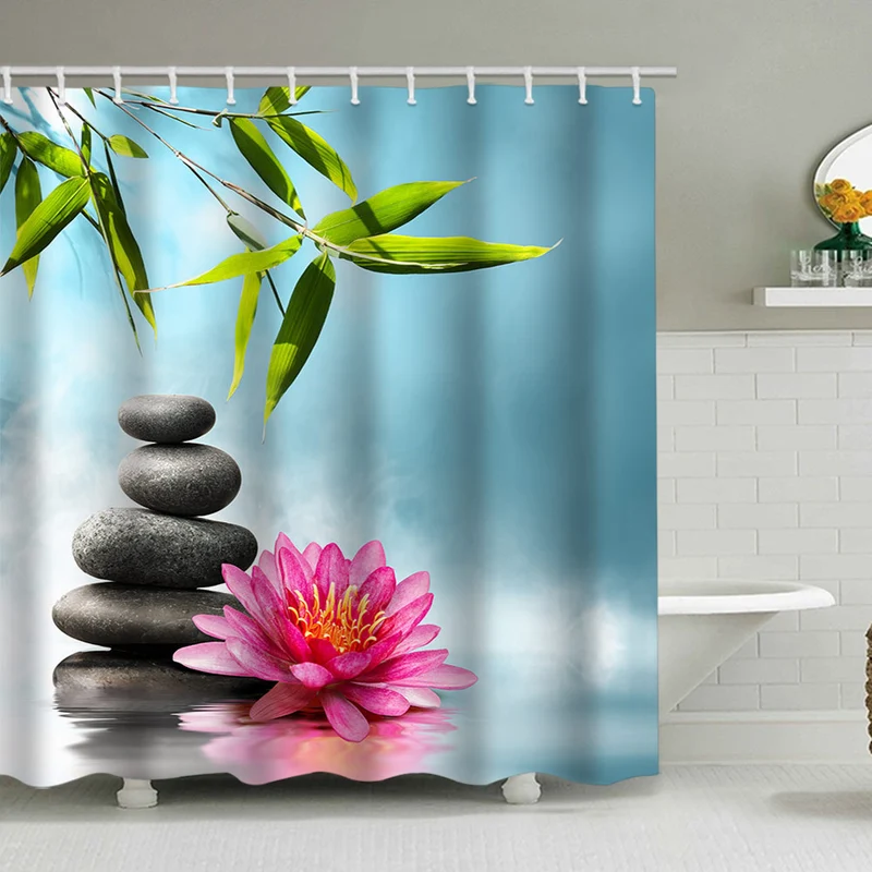 Duschvorhang mit ruhiger Zen-Natur Skanto