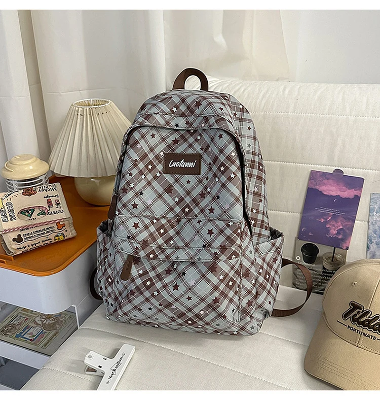 Stilvoller karierter Rucksack Skanto