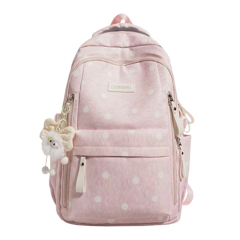 Polka-Dot-Rucksack mit vielen Fächern Skanto