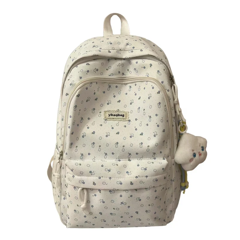 Rucksack Skanto mit Blumenprint und mehreren Fächern
