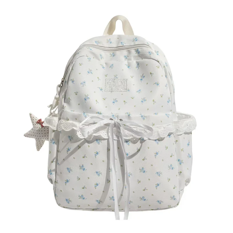 Rüschenrucksack mit Blumenstickerei Skanto