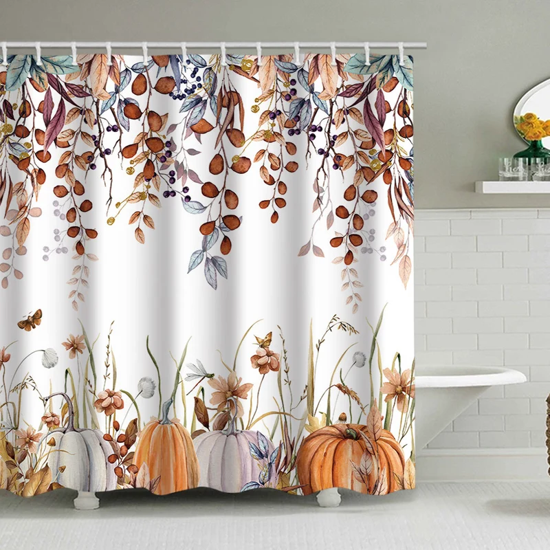 Duschvorhang Skanto mit künstlerischem Kürbisdruck