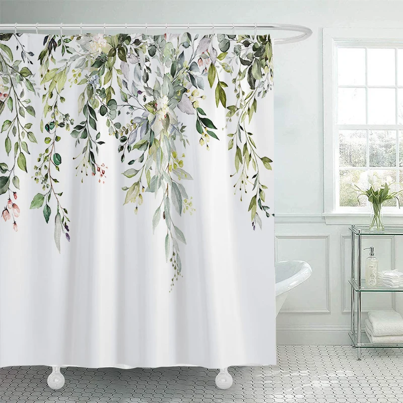 Duschvorhang Skanto mit künstlerischem Blumenmuster