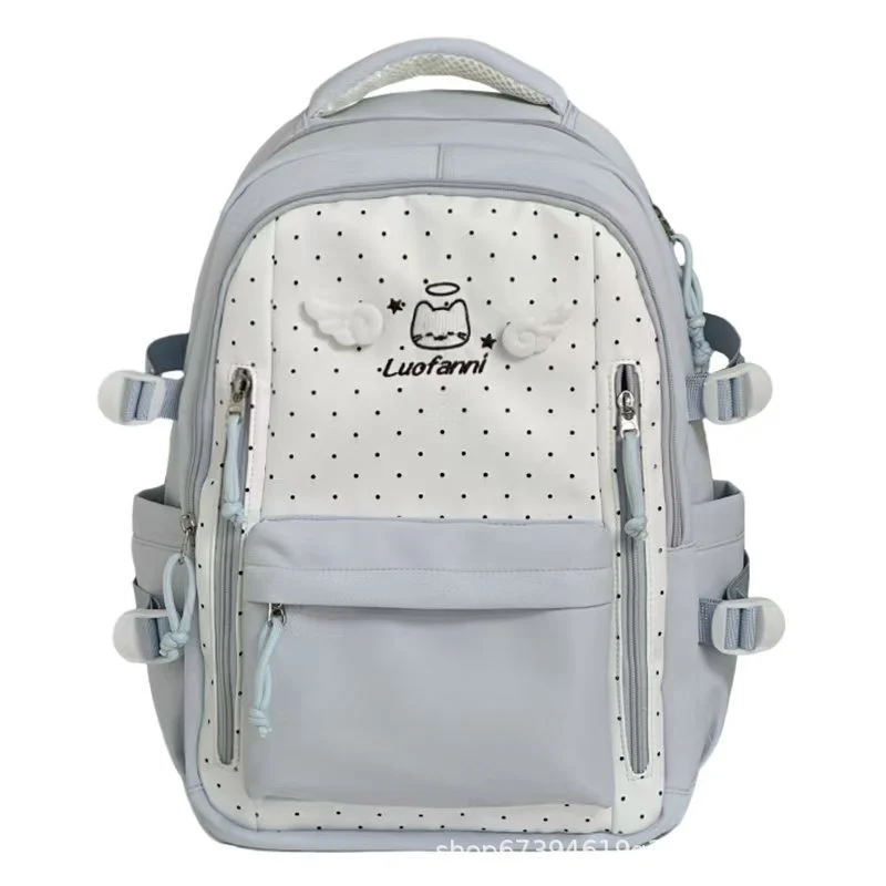 Stylischer Polka-Dot-Rucksack Skanto mit mehreren Fächern