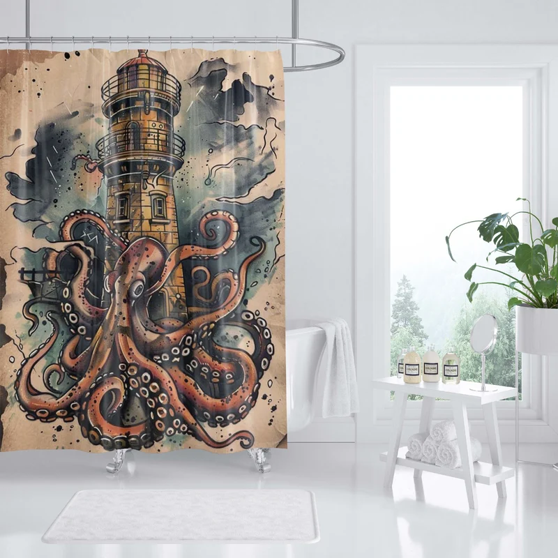 Duschvorhang Skanto mit Ozean-Kunstmotiv