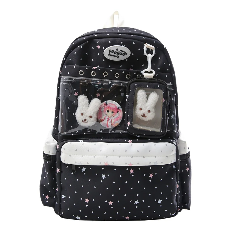 Charakter-Rucksack Skanto mit transparenter Tasche