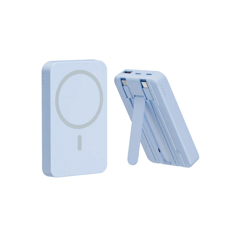 Kabellose Powerbank mit integriertem Ständer und intelligenter Ladeanzeige Skanto