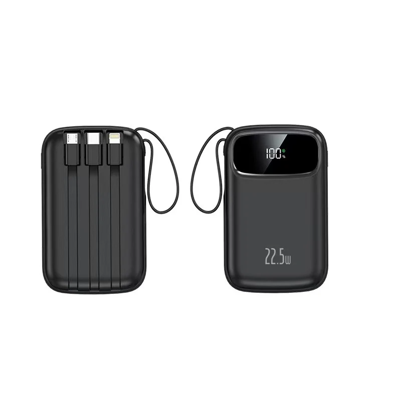 Tragbare Powerbank mit integrierten Ladeanschlüssen Skanto
