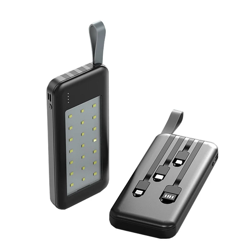 Tragbare Powerbank mit integriertem LED-Licht Skanto