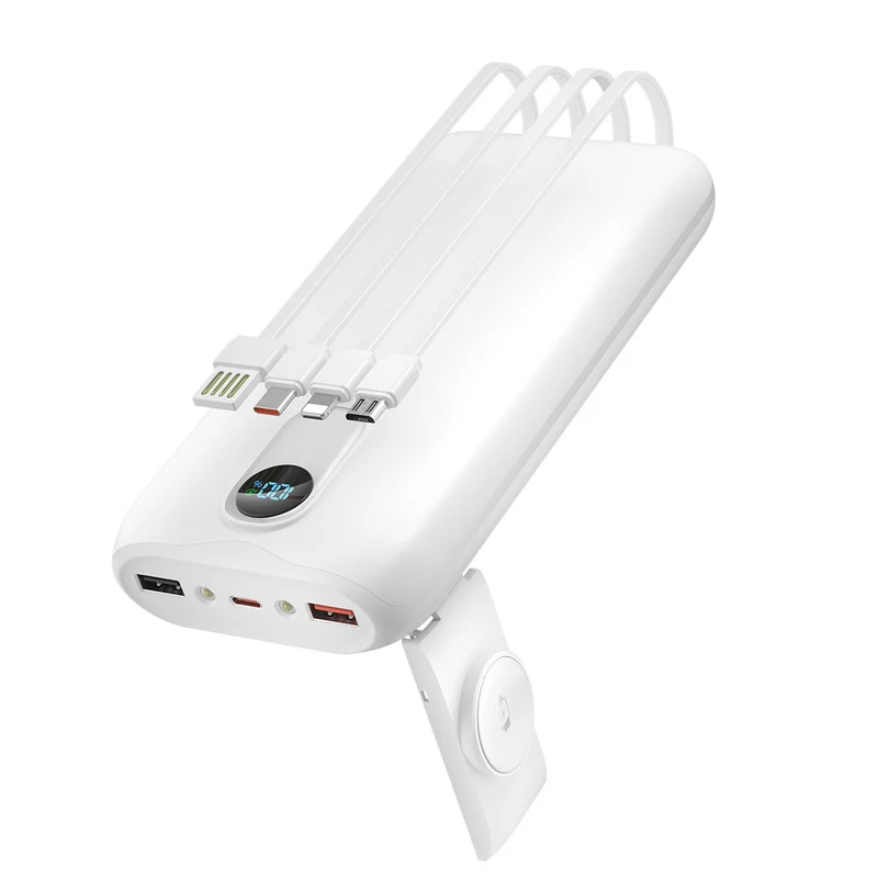 Powerbank mit integrierten Ladekabeln und LCD-Bildschirm Skanto