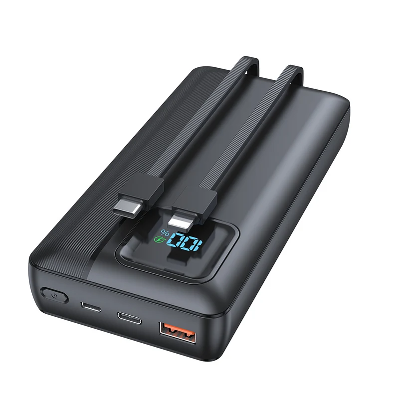 Powerbank mit integriertem Ladekabel und LED-Anzeige Skanto