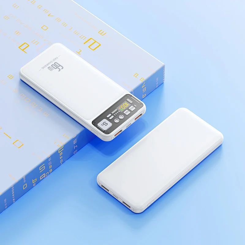 Powerbank mit integriertem Kabelsystem und digitaler Ladeanzeige Skanto