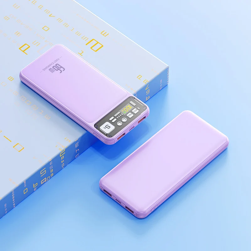 Powerbank mit integriertem Kabelsystem und digitaler Ladeanzeige Skanto