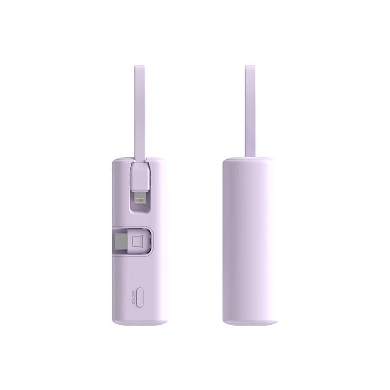Kompakte Powerbank mit integriertem Ladekabel und LED-Anzeige Skanto