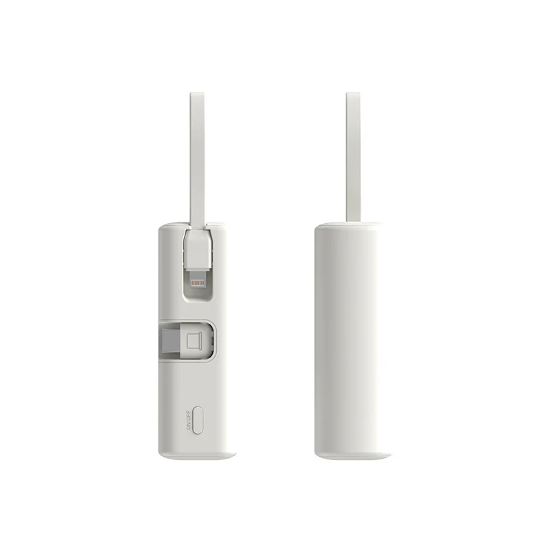Kompakte Powerbank mit integriertem Ladekabel und LED-Anzeige Skanto