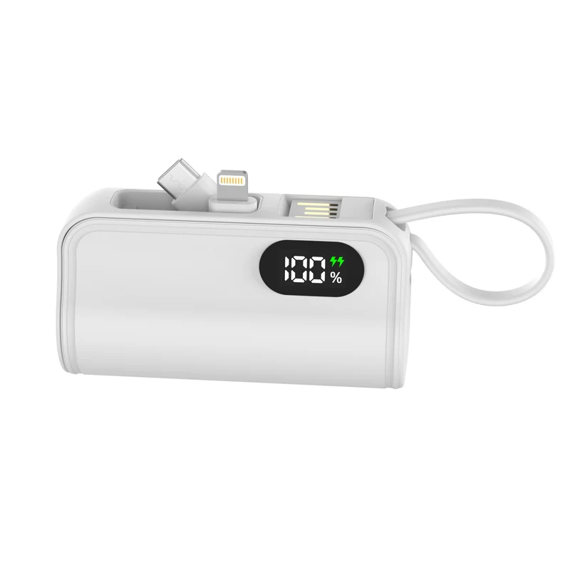 Kompakte Powerbank mit integriertem Ladekabel Skanto