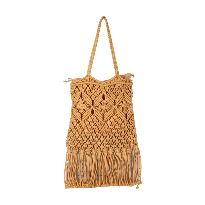 Handgemachte Makramee-Tasche mit Fransen Skanto