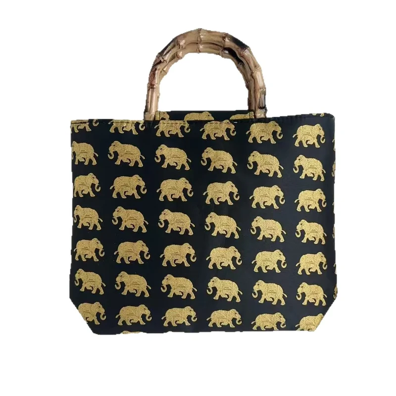 Stilvolle Baumwolltasche mit Bambusgriff Skanto