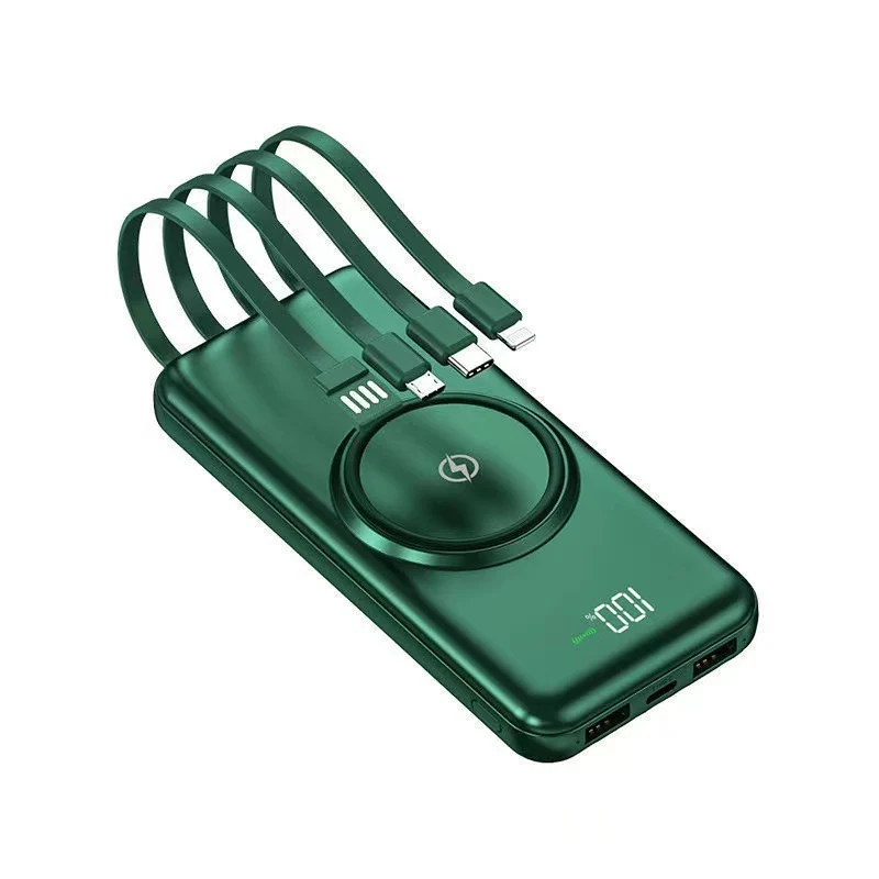 Tragbare Powerbank mit integrierten Kabeln Skanto