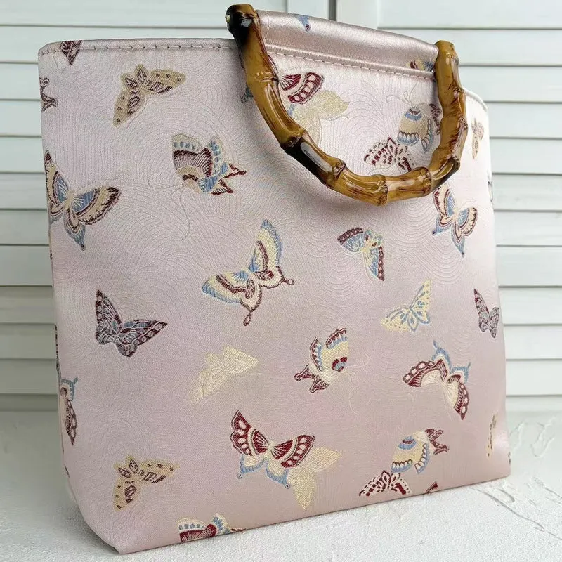 Handgefertigte Tasche mit Bambusgriff Skanto