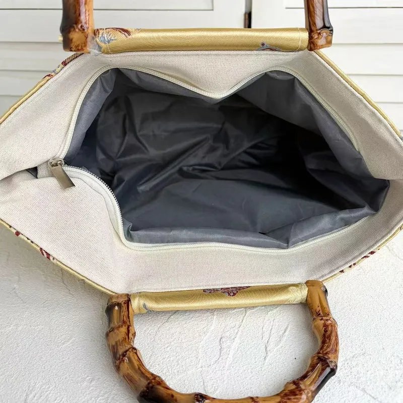 Handgefertigte Tasche mit Bambusgriff Skanto