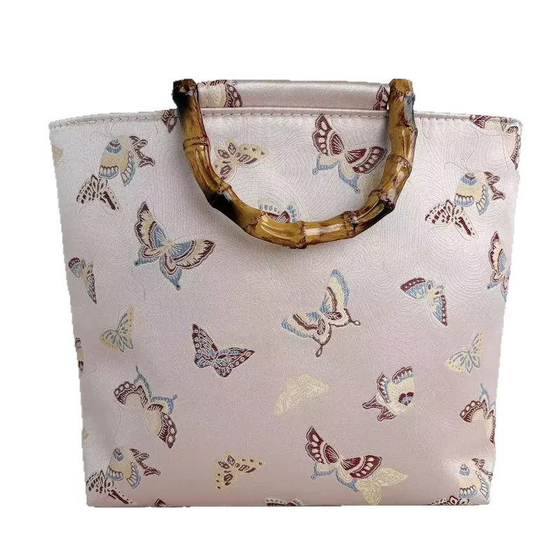 Handgefertigte Tasche mit Bambusgriff Skanto