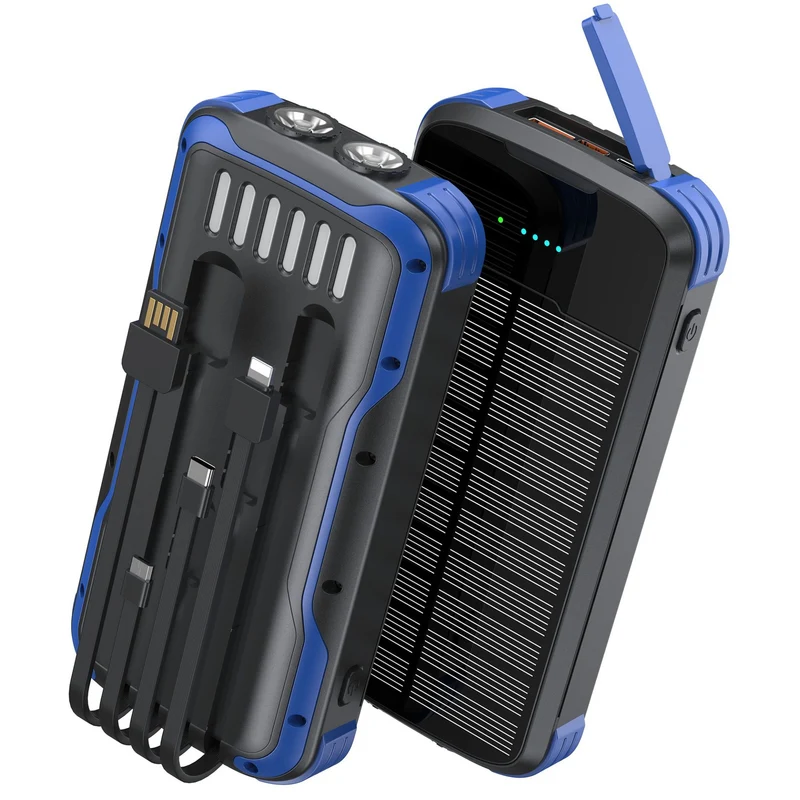 Tragbare Solar Powerbank mit multifunktionalen Ladeanschlüssen Skanto