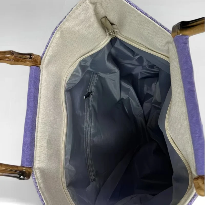 Elegante Baumwolltasche mit Bambusgriff Skanto