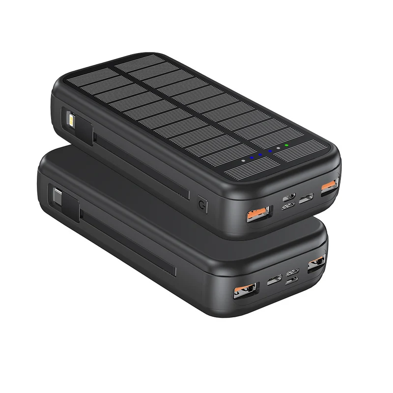 Solar Powerbank mit integrierter Schnellladefunktion und USB-C Kabel Skanto
