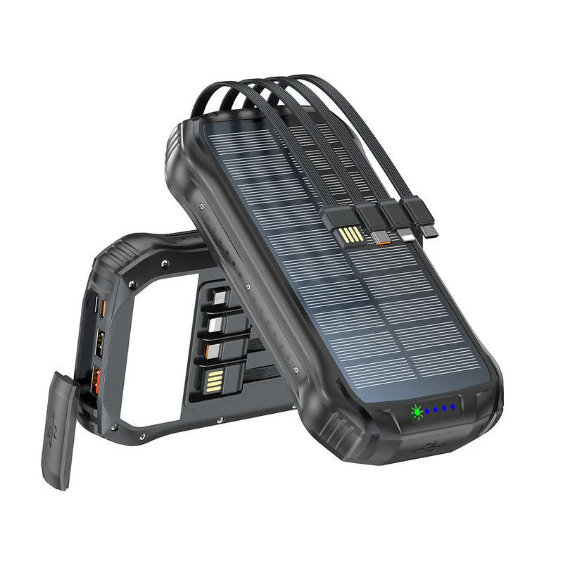 Robuste Solar Powerbank mit Schnellladefunktion und integriertem LED-Licht Skanto