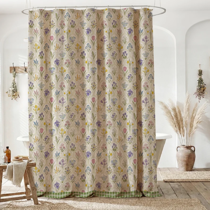Duschvorhang Skanto mit Blumenstickerei